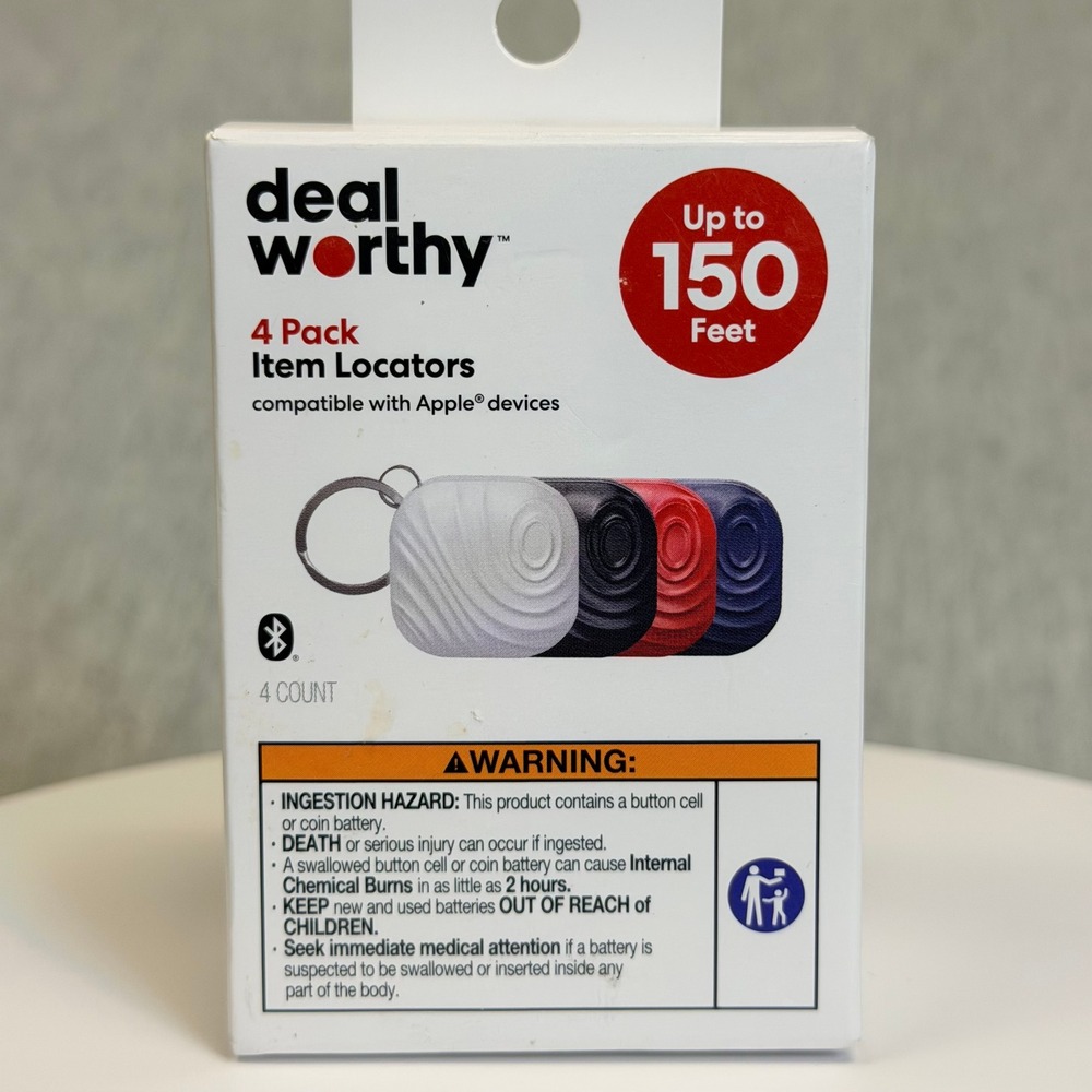 dealworthy 4 Pack Item Locators Bluetooth Trackers for Apple Find My Multi-Color